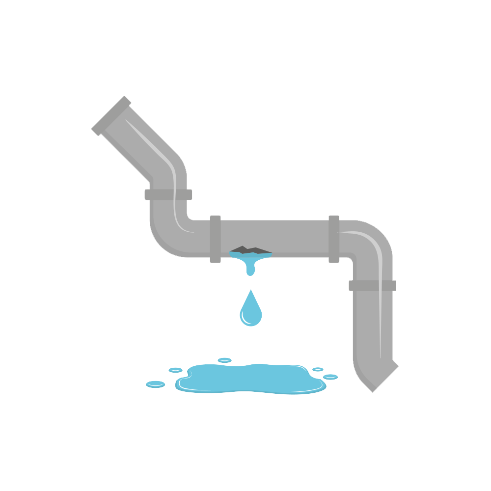 Wasserrohrbruch Illustration
